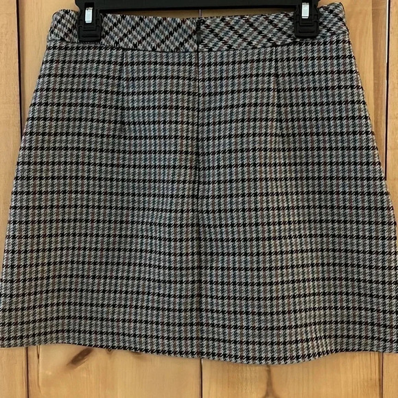 Zara Womens Flower Embroidered Plaid Skirt Size M - Picture 2 of 4